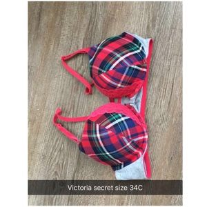 Victoria Secret Red Plaid Bra